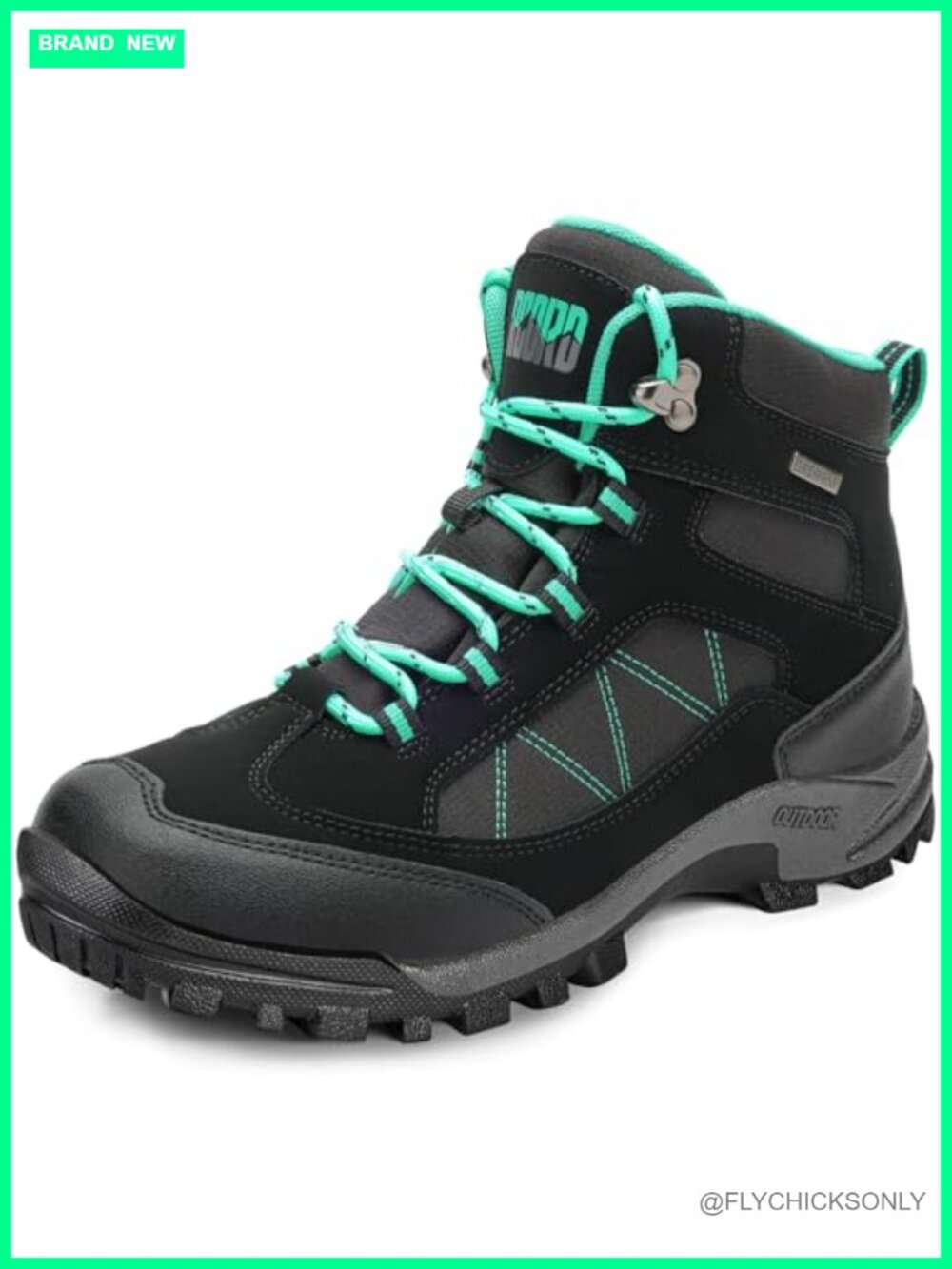 R CORD Women's Waterproof Mid-Cut Hiking Boots Slip-Resistant Ankle Support